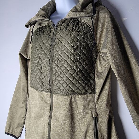 Burton Green Quilted Hooded Jacket Womens M Zip Front Outdoor Coat Gorpcore - Picture 4 of 12